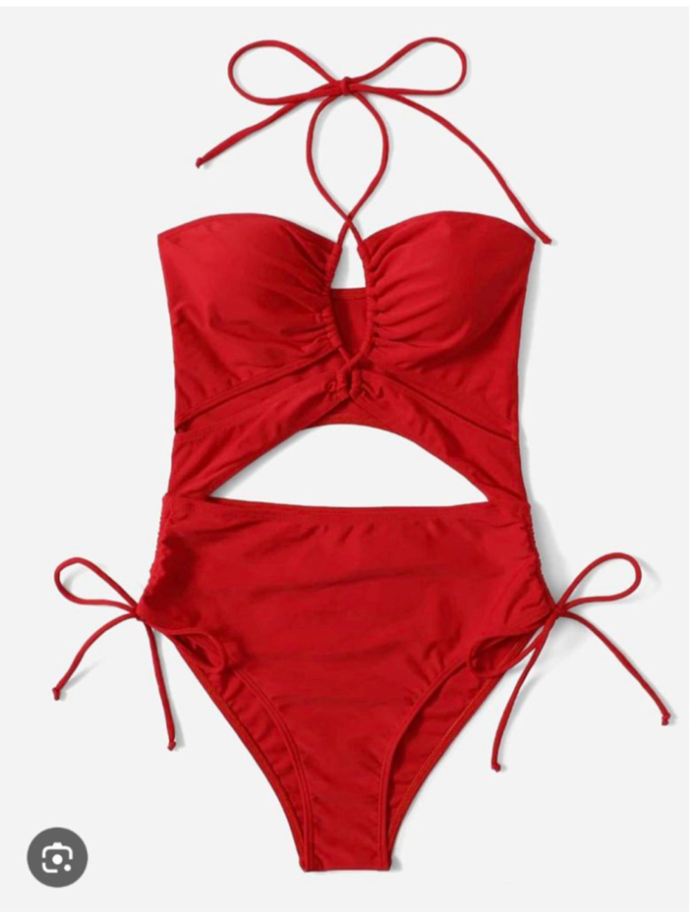 ROMWE Red Cutout Halter One Piece Swimsuit XL nwt beachwear resortcore